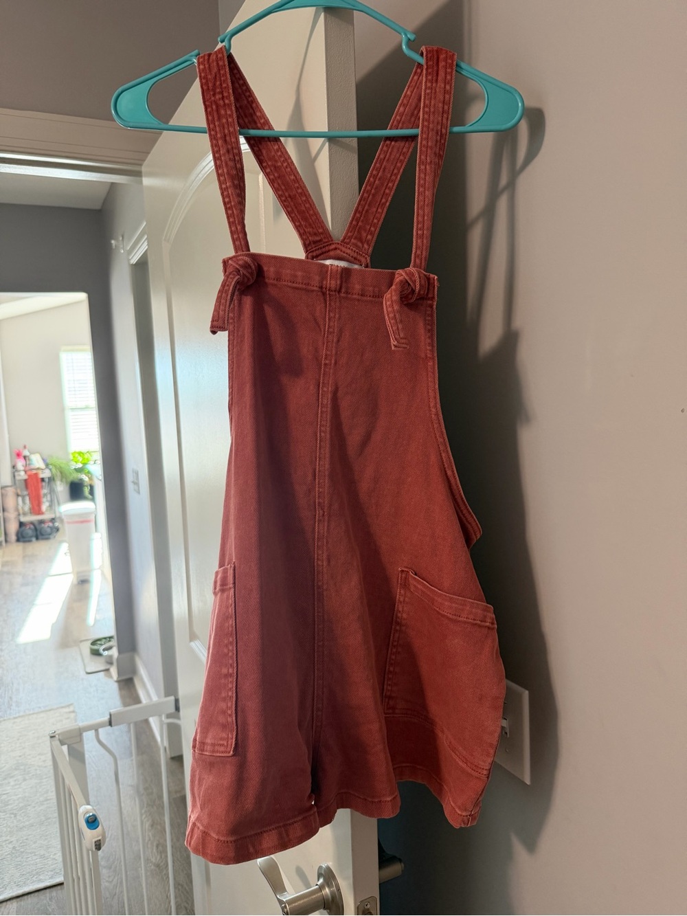 Zenana Outfitters Coral Rust Denim Overall Dress